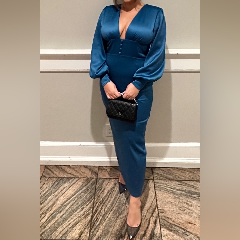 Diana Qerimi Blue Long Sleeve Dress